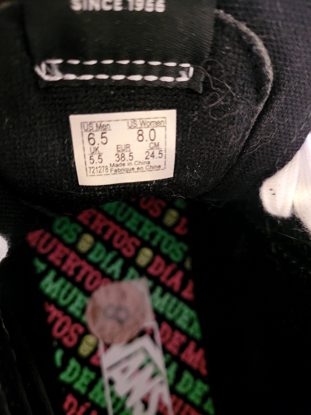 Vans Hi-Top Dia De Muertos Skate Shoes - Black/Multicolor - Picture 6 of 6